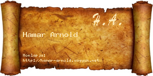 Hamar Arnold névjegykártya